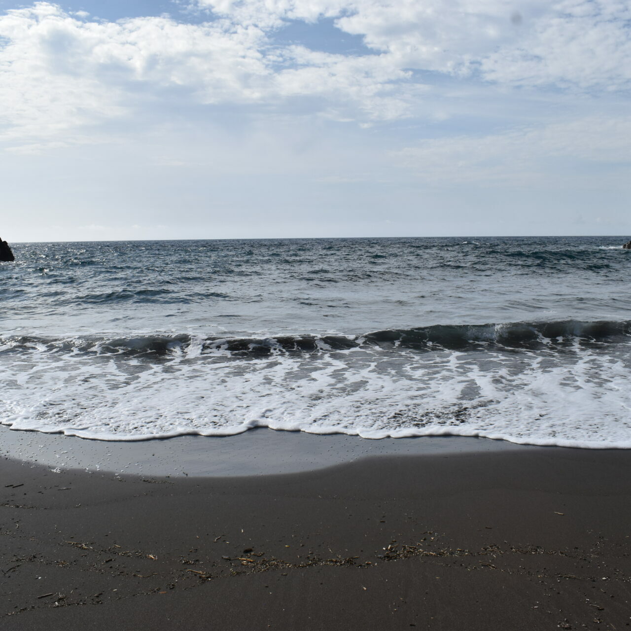 Prainha Beach with black sand in Madeira