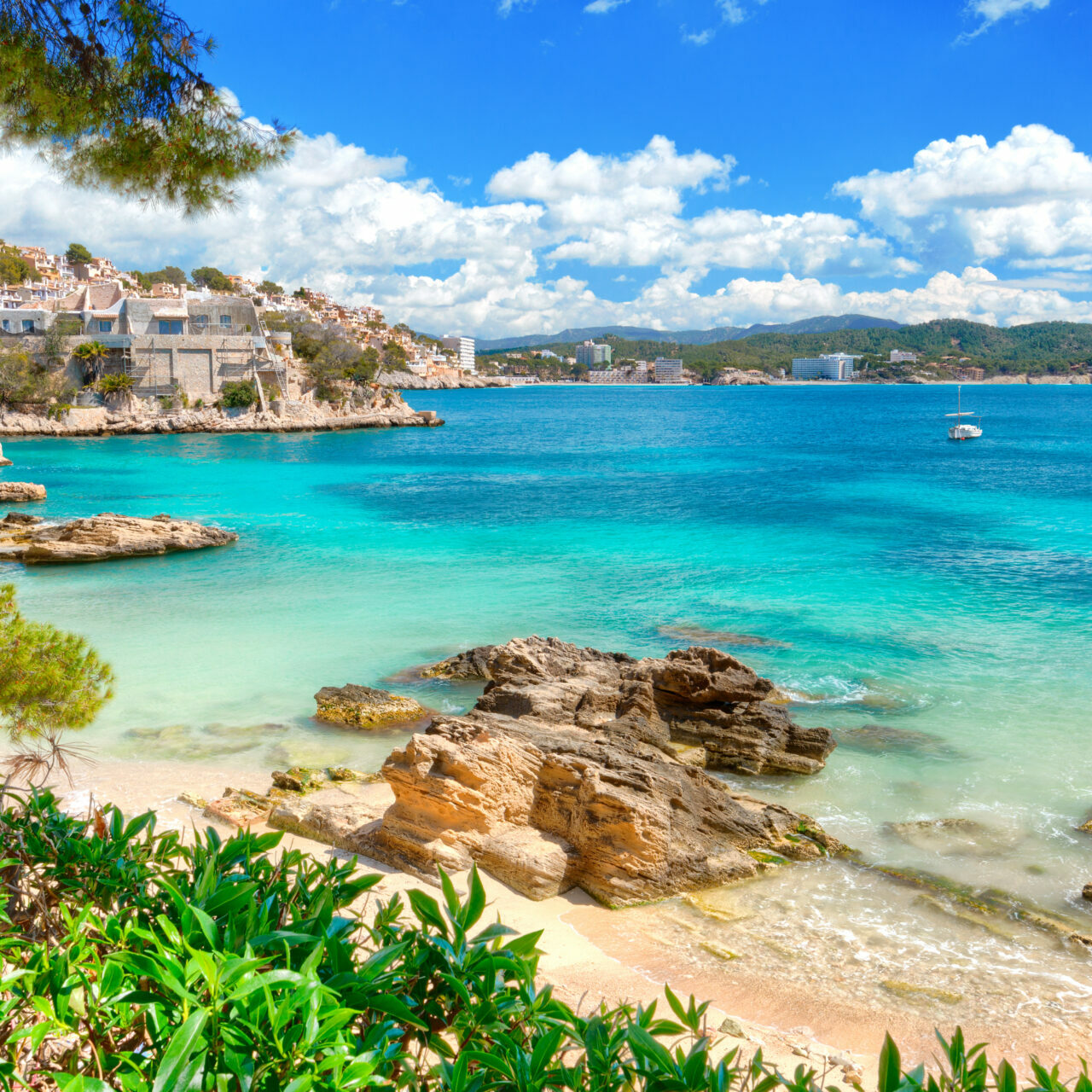 Cala Fornells Majorca Spain Coastline Mediterranean Sea