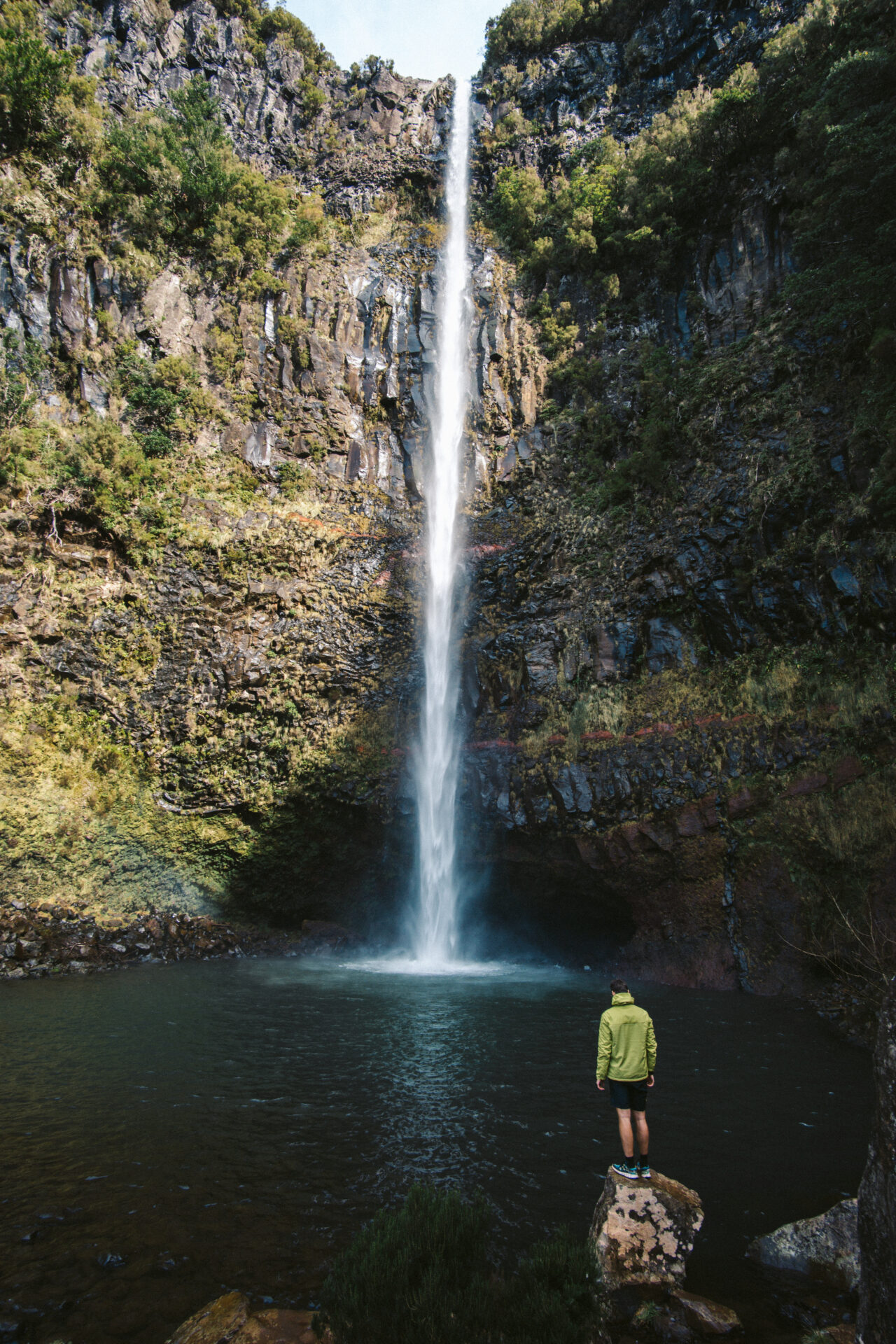 Risco Wasserfall im Naturpark Rabaçal auf Madeira