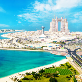Abu Dhabi aus der Vogelperspektive