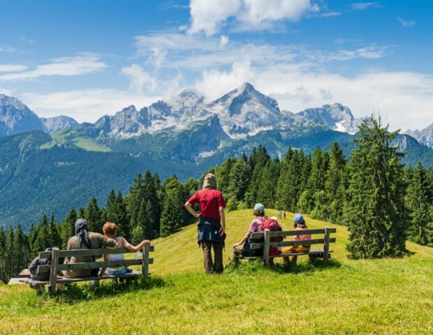 Zugspitze, Panorama Blick beim Wandern