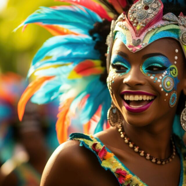 Karneval Trinidad Tobago, Frau im Kostüm