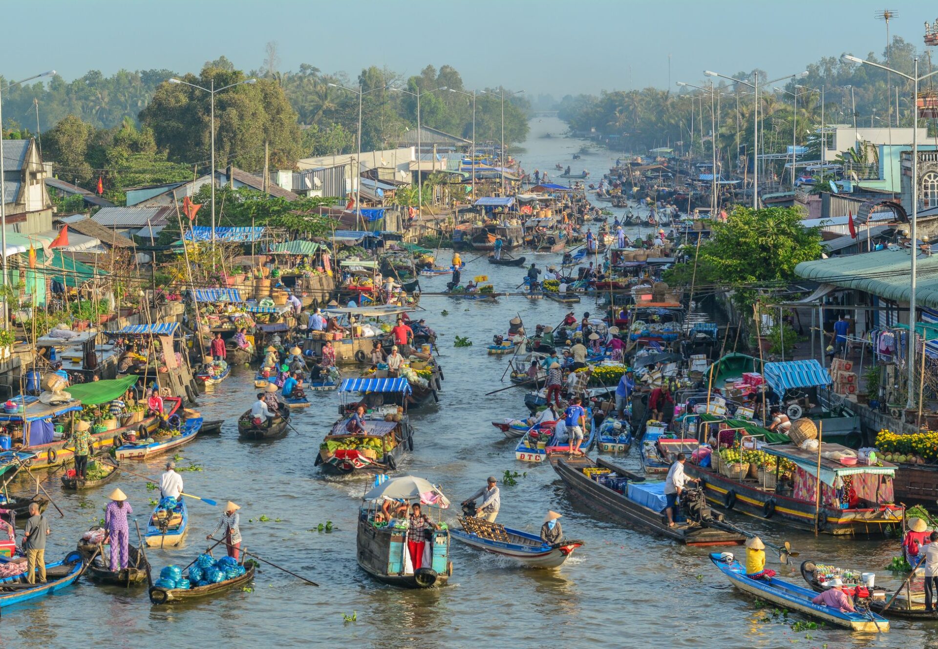 Floating market im Mekong Delta, Vietnam