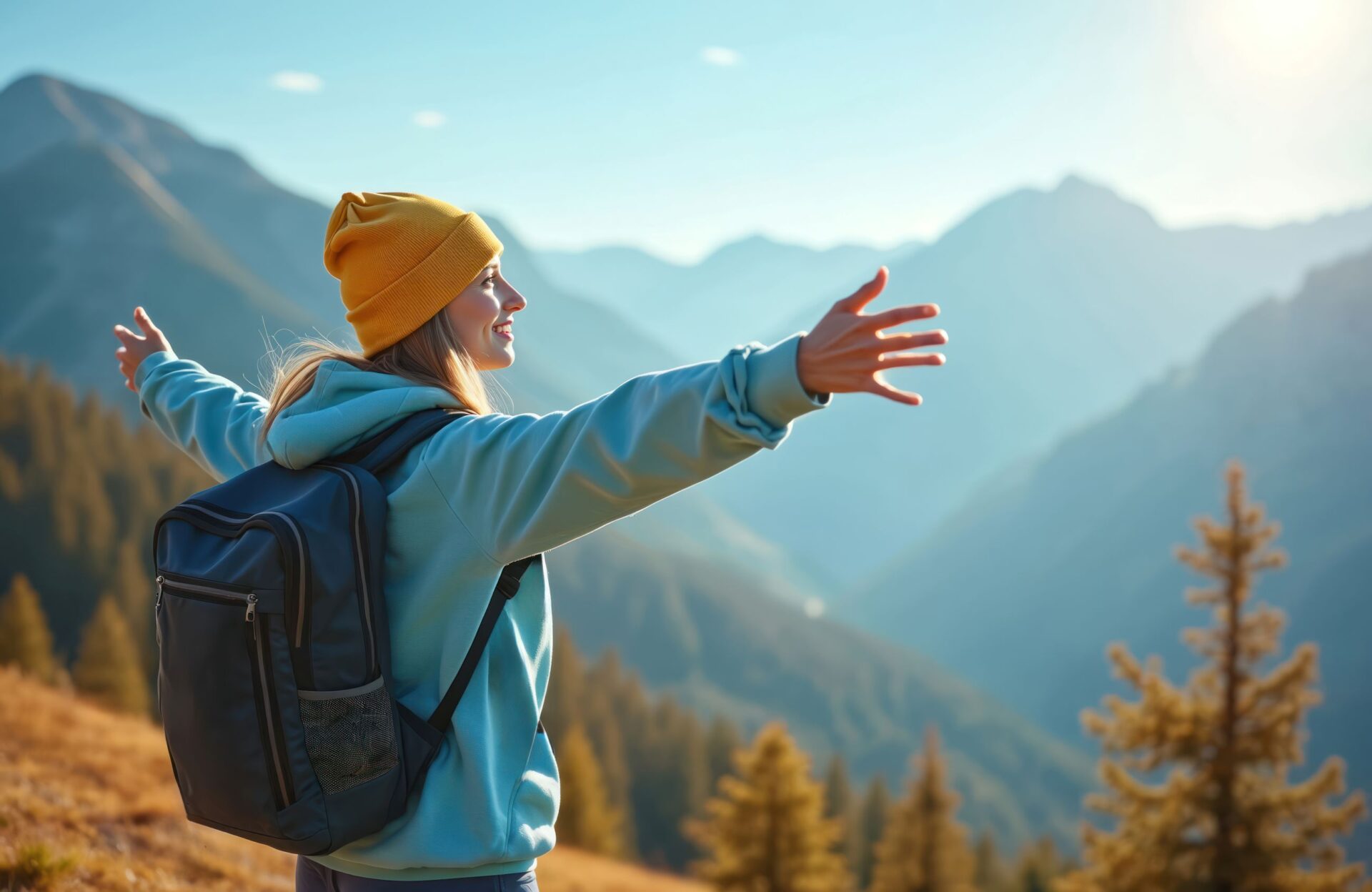 Frau auf einem Berg