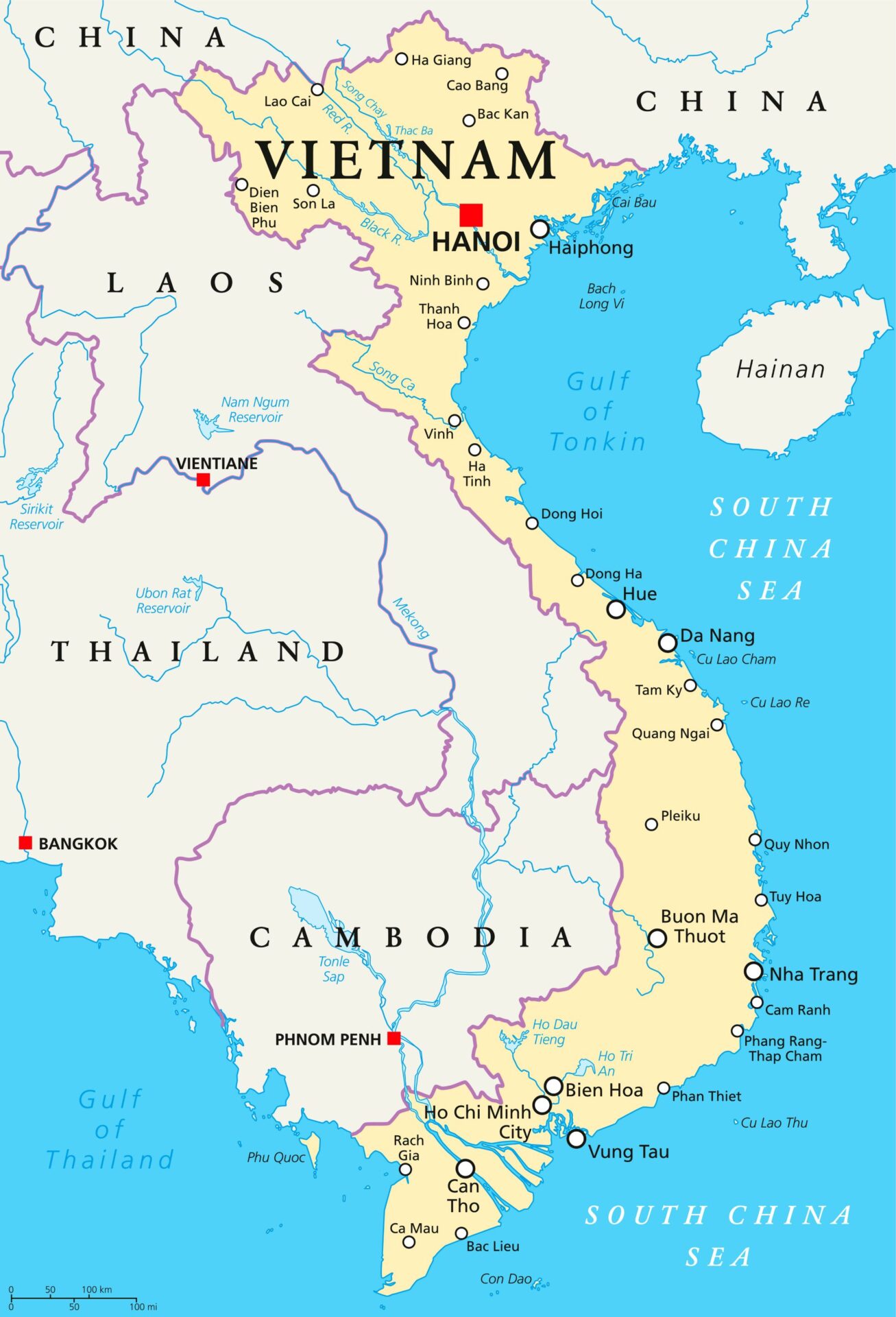 Karte von Vietnam