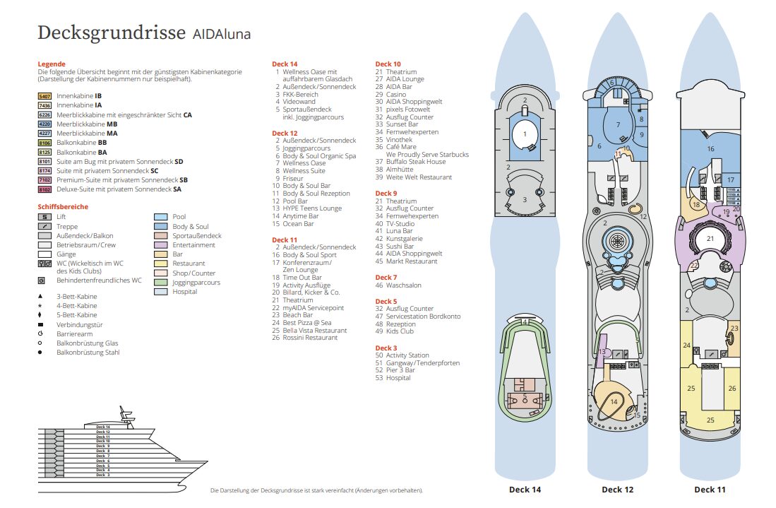 AIDAluna Deckplan