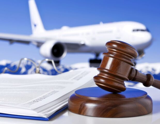 Richterhammer mit Flugzeug im Hintergrund