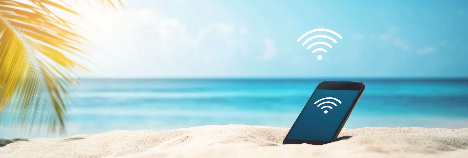Internet im Ausland, Handy am Strand