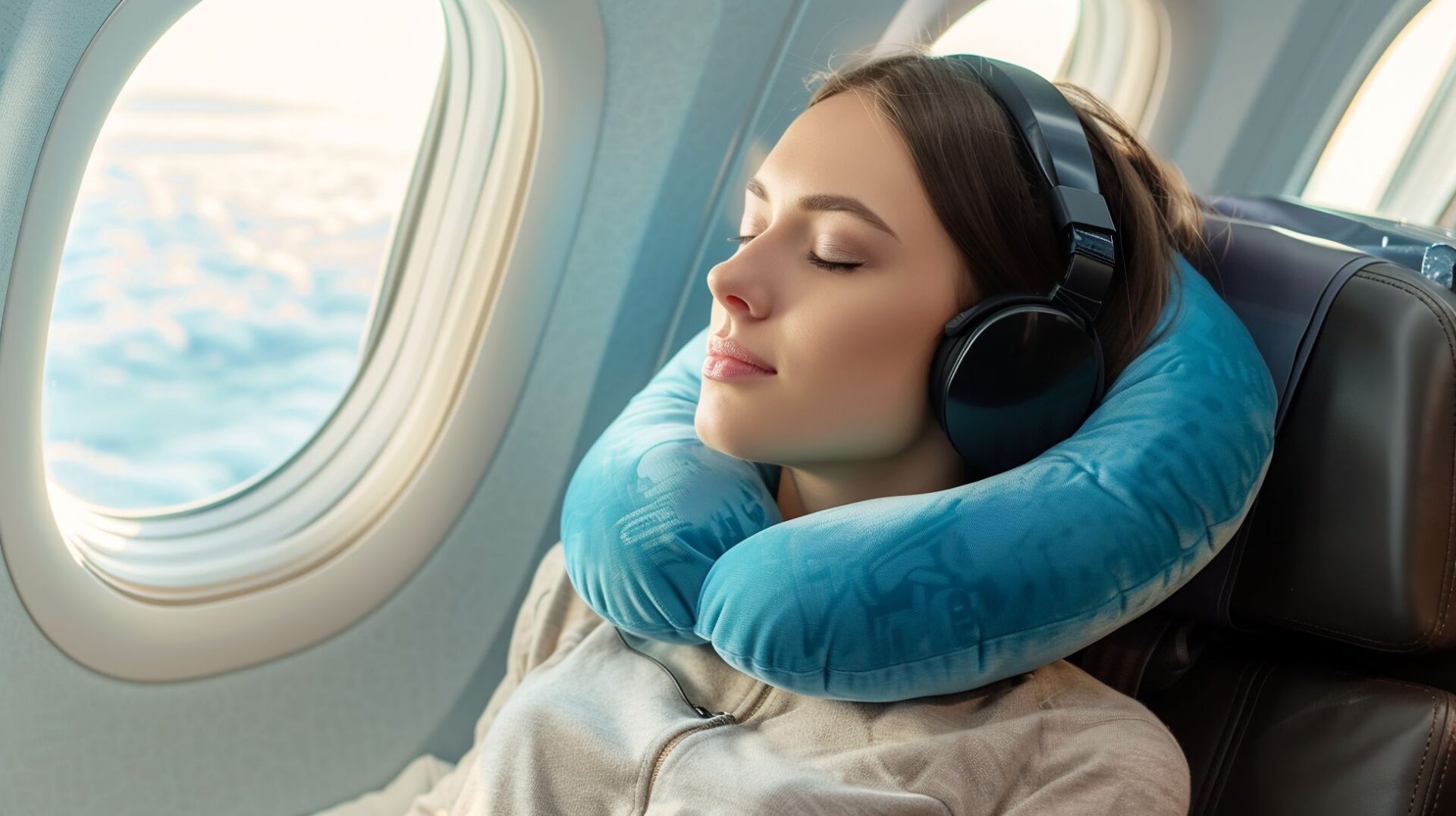 Schlafen im Flugzeug
