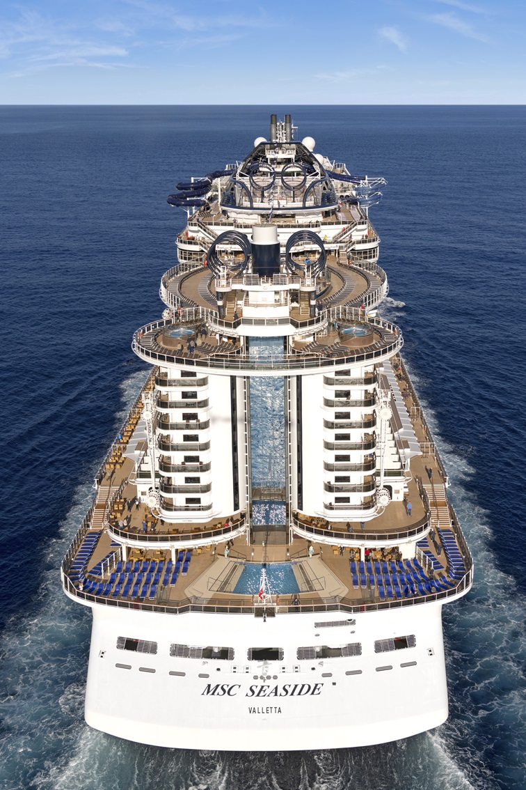 MSC Seaside von hinten
