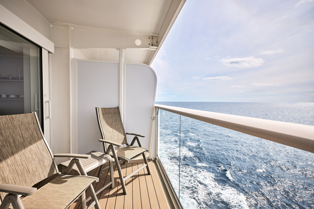 Balkon der Balkonkabine auf der Mein Schiff Relax