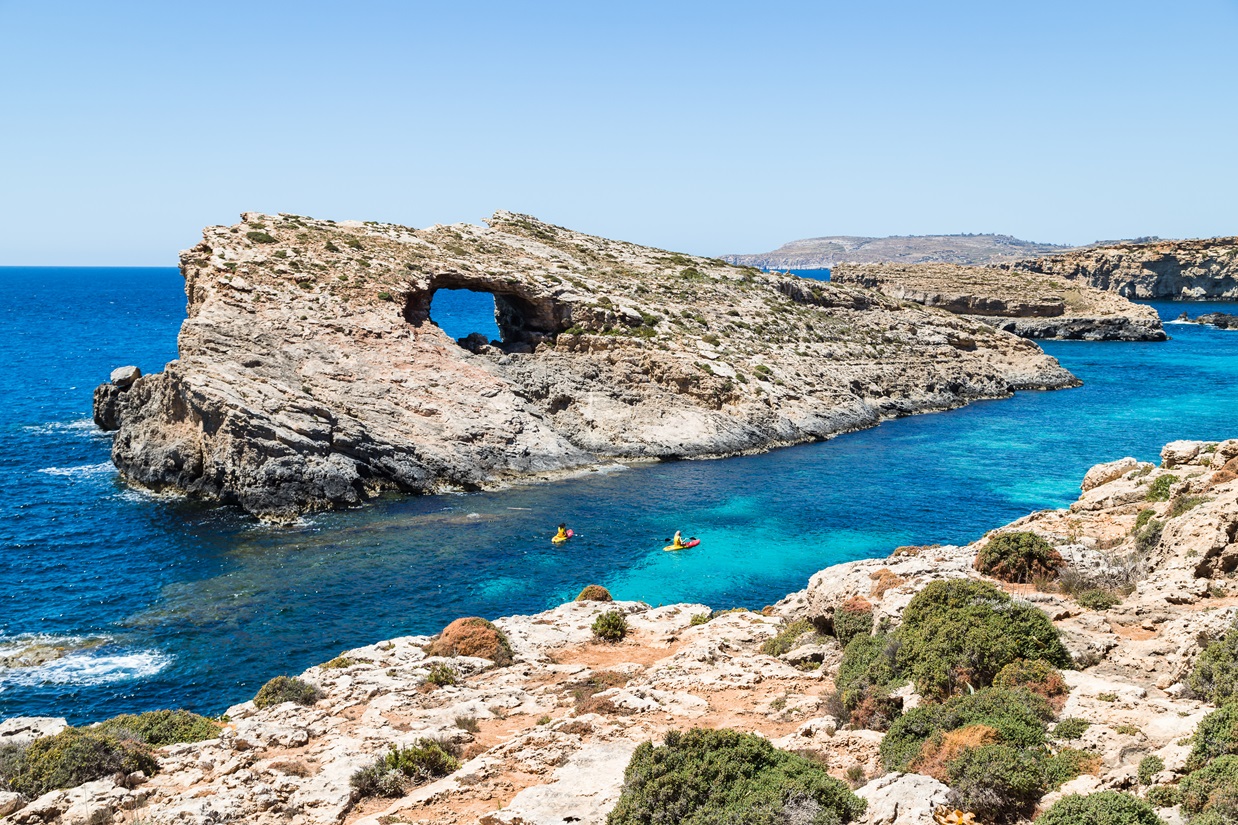 Kajak fahren in der Blue Lagoon
