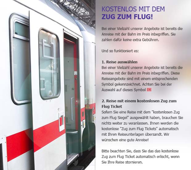 Zug zum Flug Ticket inklusive